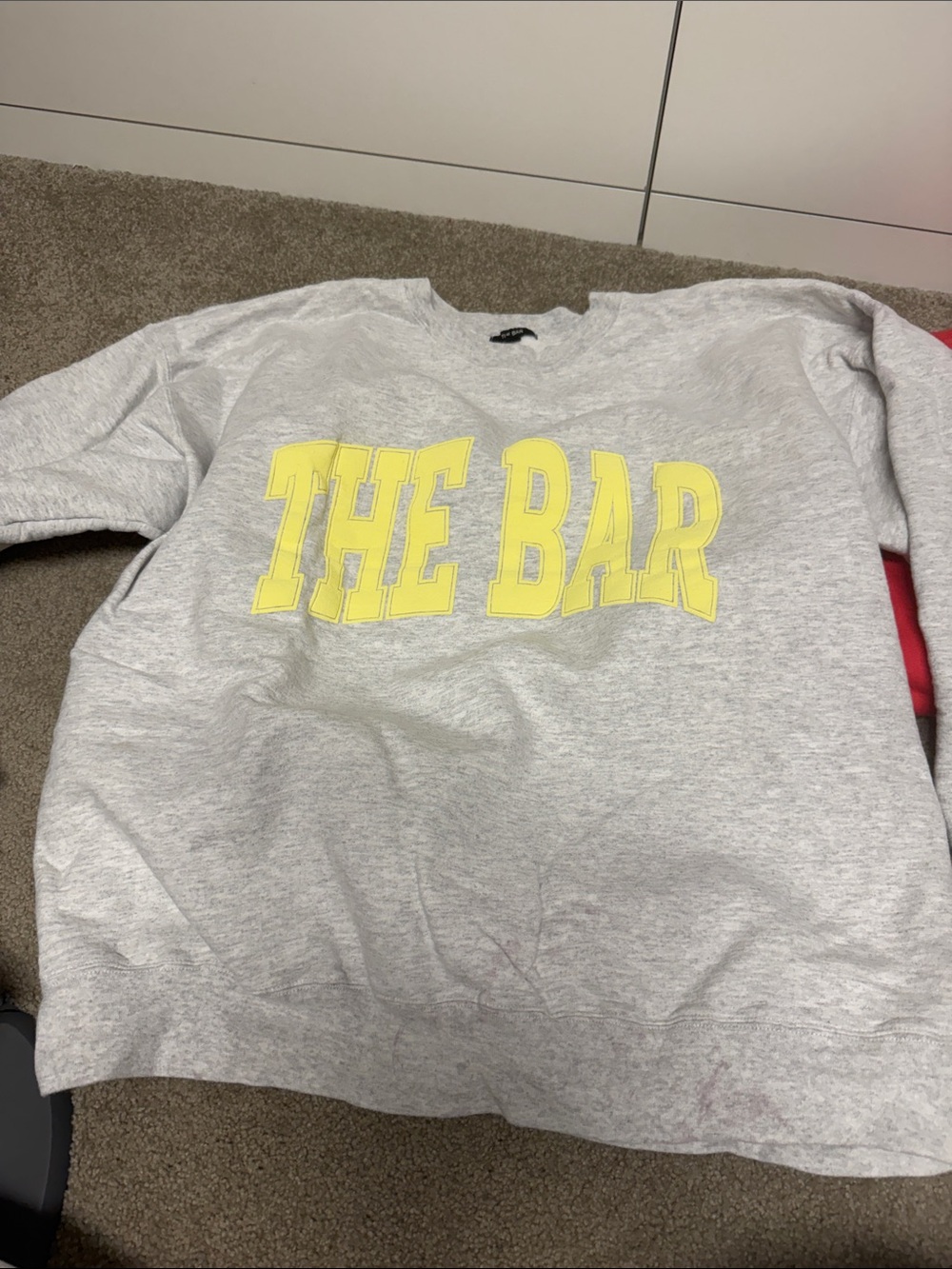 The Bar Gray Sweatshirt with Yellow Logo